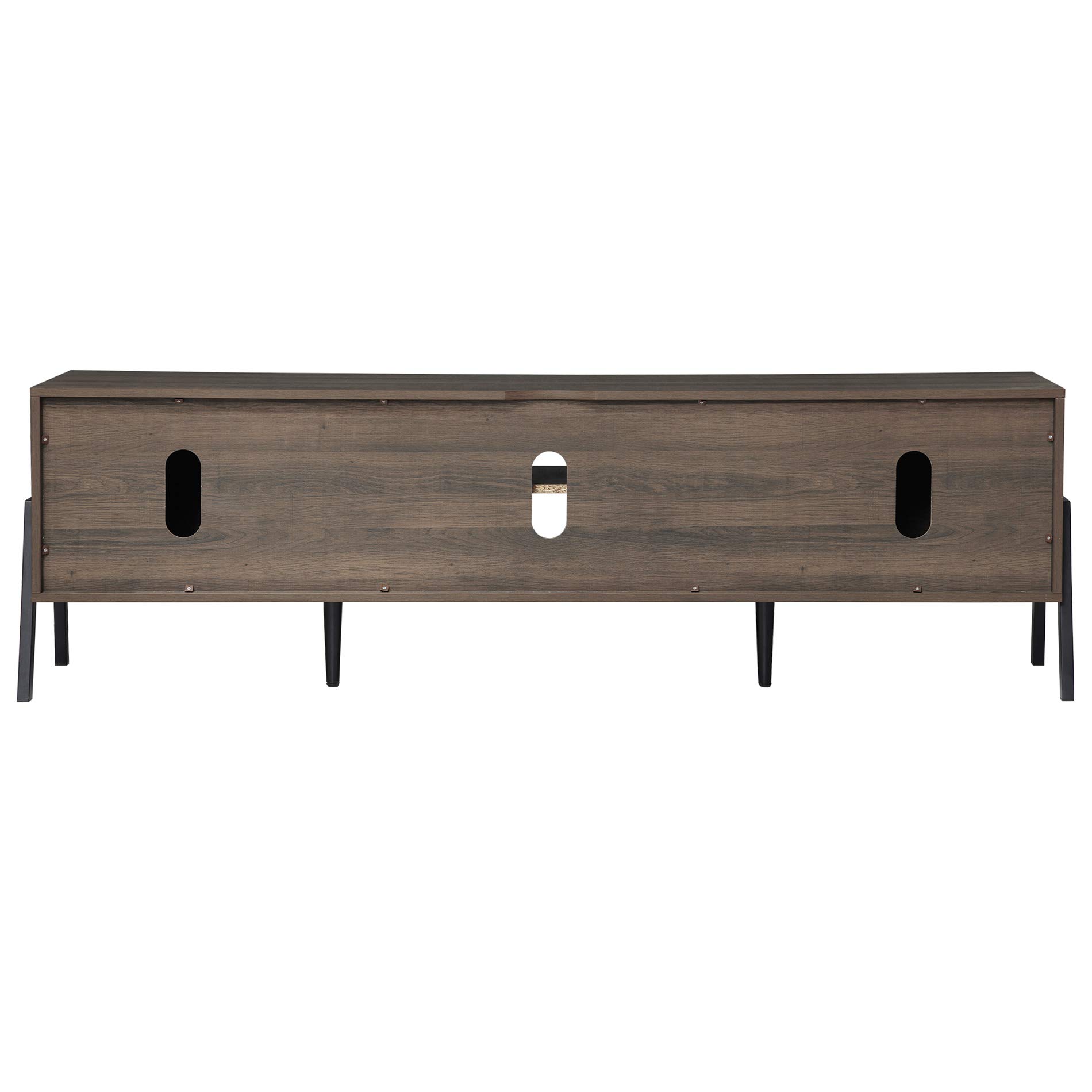 Mid-Century Modern TV Stand for 75 Inch TVs - Solid Wood Media Console with Storage Shelves, Entertainment Center for Living Room & Bedroom - Perfect for Home Theater Setup & Stylish Home Decor (70 Inch, Brown)