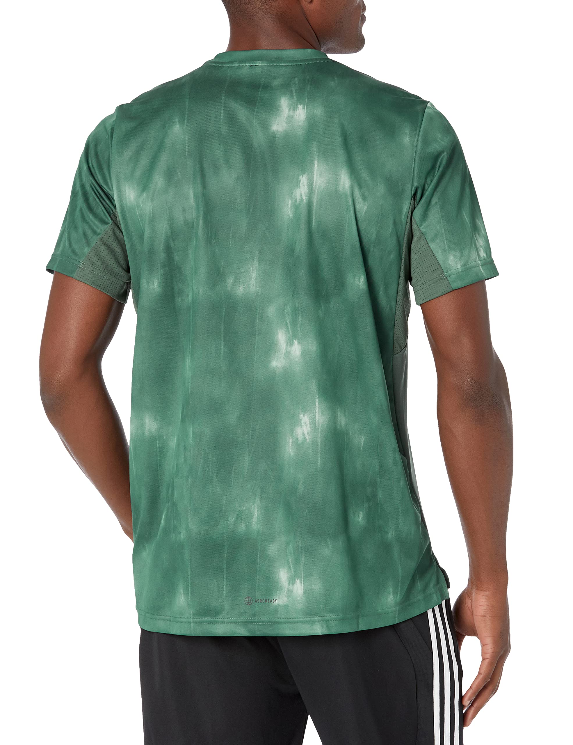 adidas Men's Aeroready Workout Chalk Printed Training T-Shirt - Moisture Wicking Quick Dry Activewear for Gym, Running & Sports