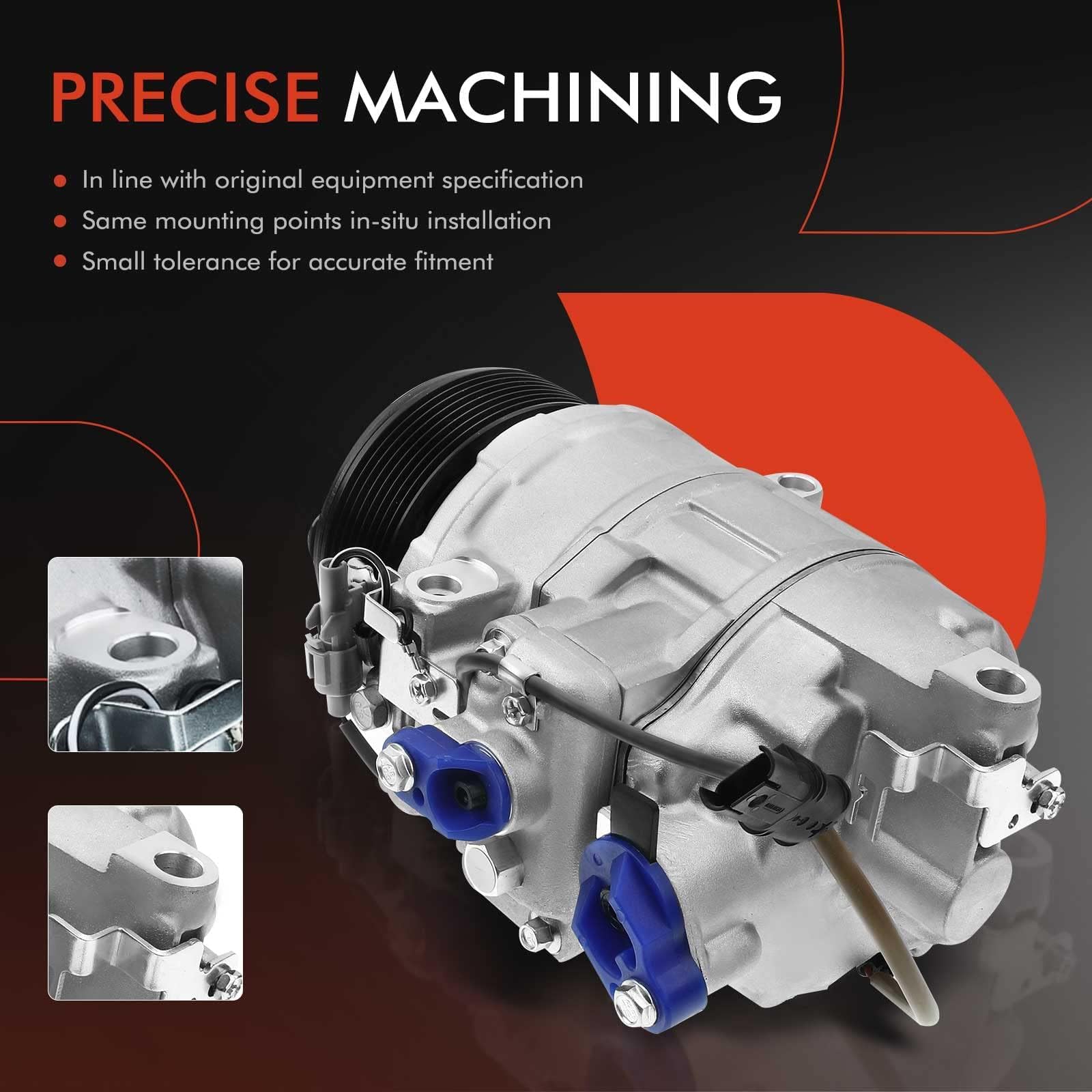 Premium AC Compressor with Clutch for BMW 3-Series 335i X5 435i 535i 640i 740i GT xDrive Gran Coupe X6 M2 M235i M3 M4 - High Performance Auto Air Conditioning Replacement Part for Smooth Cooling in Summer Driving