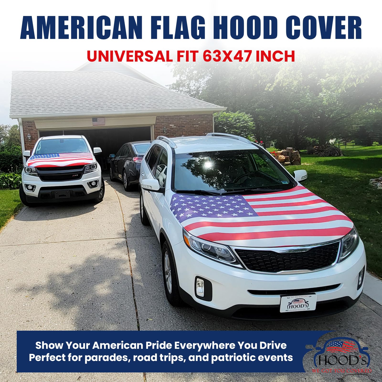 American Flag Car Hood Cover 63