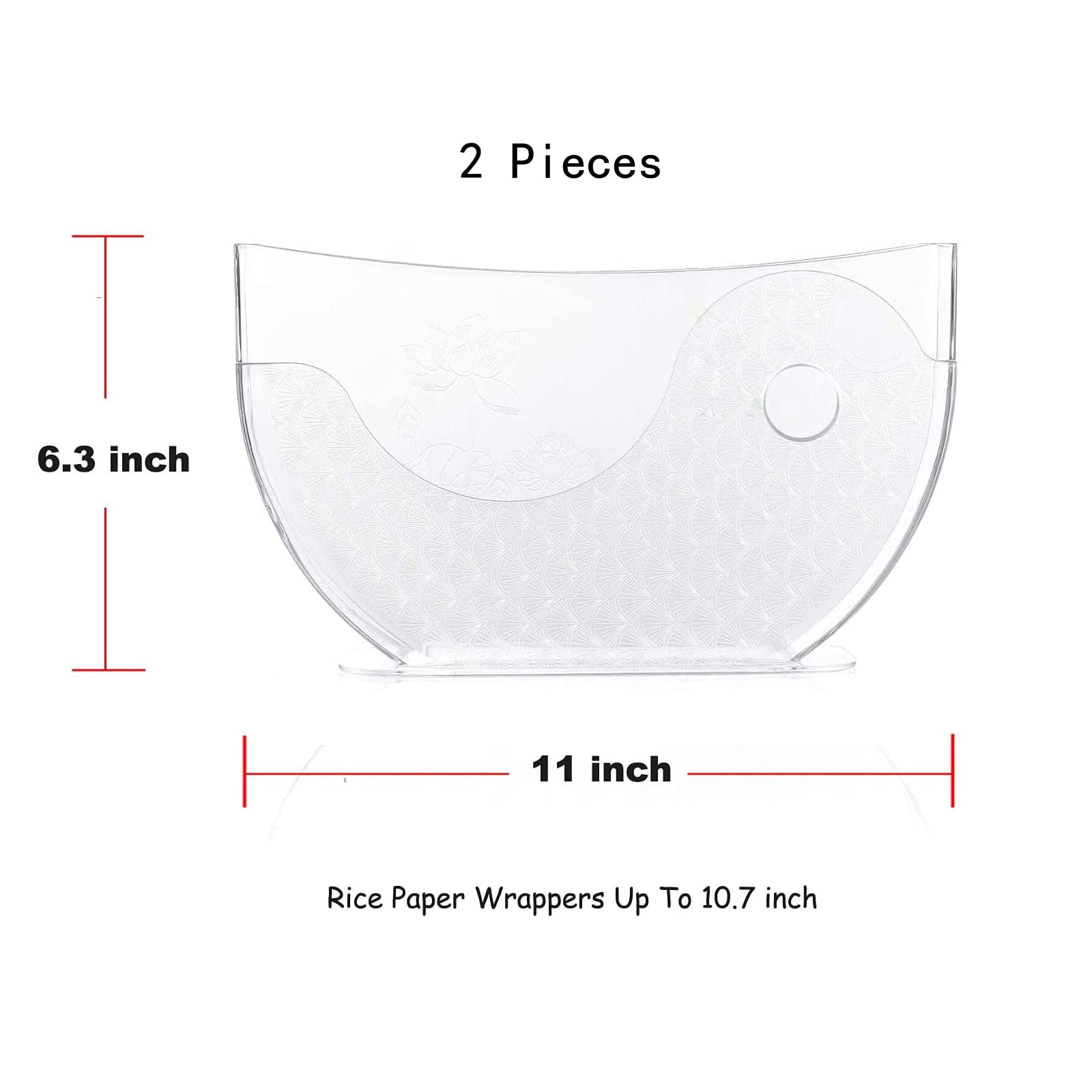 Vietnamese Rice Paper Water Bowl & Dipper Set - 2 Pack for Spring Rolls, Rice Rolls & Shrimp Wraps | Perfect for Asian Cooking, Party Appetizers & Healthy Snacks