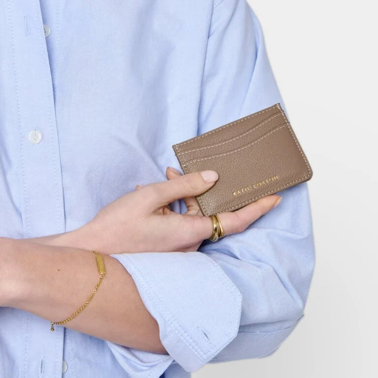 Katie Loxton Perri Genuine Leather Card Holder Wallet - Slim RFID Blocking Mocha Brown for Women | Perfect for Everyday Use, Travel & Gift Giving