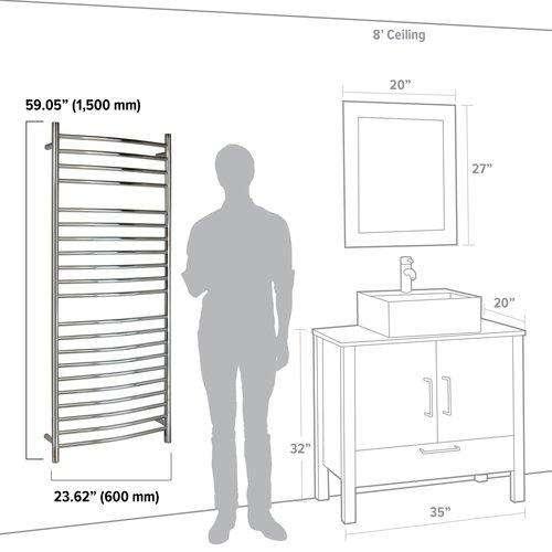 WarmlyYours Vida Hardwired Towel Warmer - 23.6