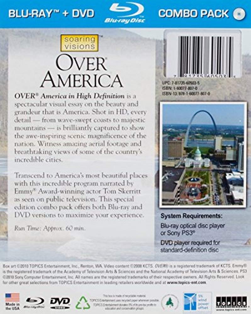 Over America [Blu-ray] - Stunning Aerial Views of USA Landscapes | Perfect for Travel Enthusiasts & Home Theater Experience