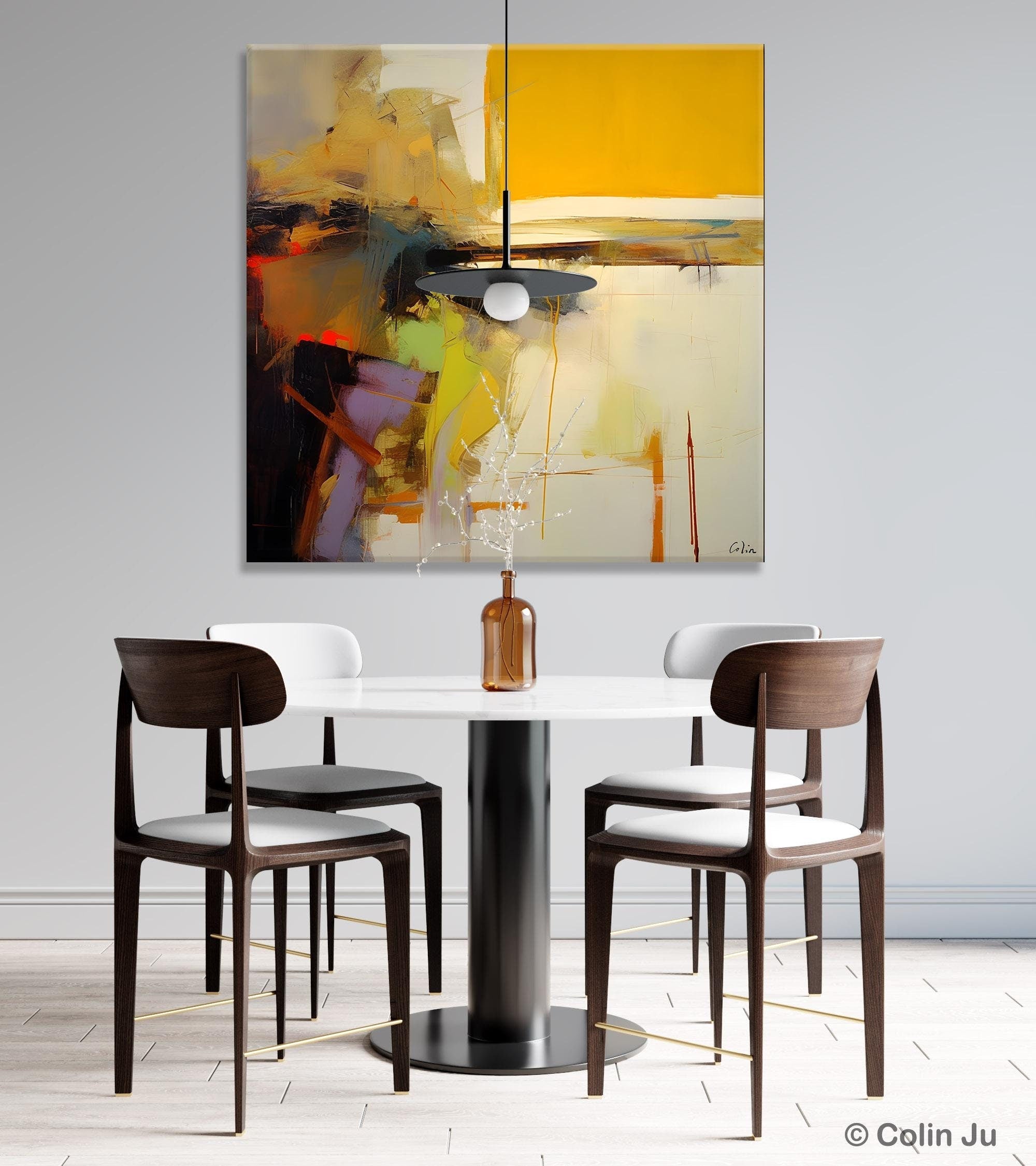 Large Abstract Wall Art for Bedroom - Modern Acrylic Canvas Painting - Contemporary Original Artwork - Simple Home Decor - Perfect for Living Room, Office & Bedroom Wall Decor