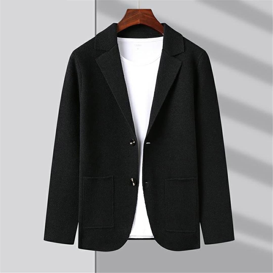 Men's Slim Fit Knit Blazer Cardigan Sweater - Autumn Winter Casual Coat Jacket for Office, Business, and Smart Casual Outfits