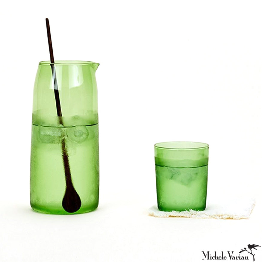Premium 4-Piece Green Glassware Set - Durable & Elegant Drinking Glasses for Wine, Juice, and Cocktails - Perfect for Dinner Parties, Home Bars, and Everyday Use