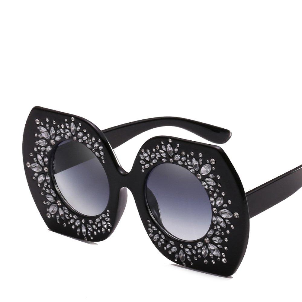 Luxury Oversized Rhinestone Sunglasses for Women - Vintage Style Designer Sun Glasses with Crystal Embellishments | Perfect for Beach, Pool Parties & Summer Fashion Accessories