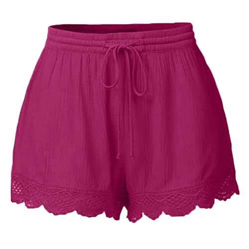 Hot Pink Womens High Waisted Shorts