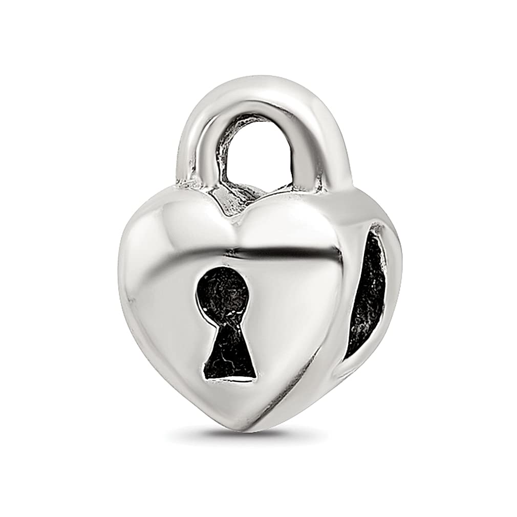925 Sterling Silver Heart Lock Charm Bead for Bracelet - Kids & Women's Fine Jewelry - Perfect Gift for Her - Birthday, Anniversary & Valentine's Day
