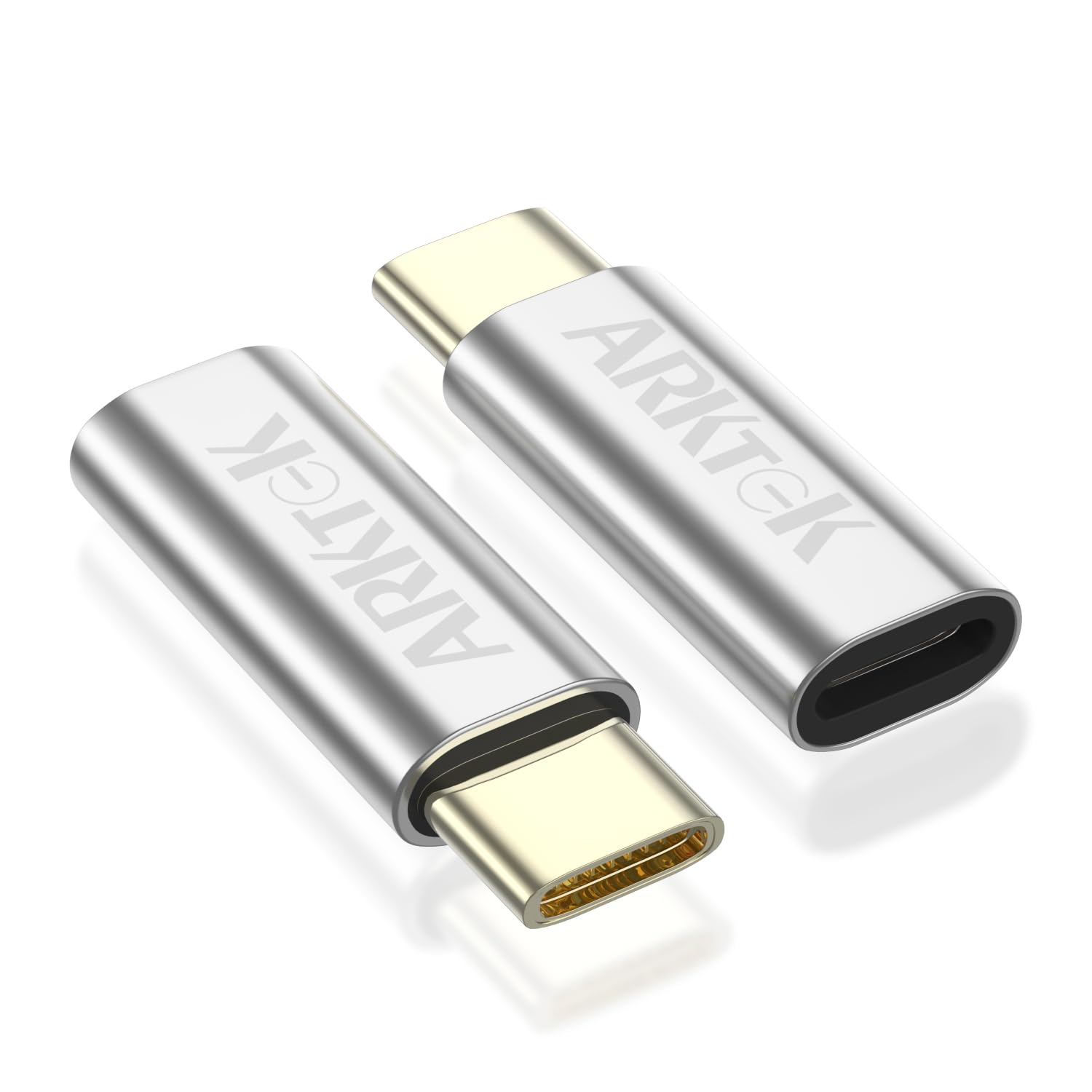 ARKTEK 2-Pack USB C to Lightning Adapter - Fast Charging & Data Transfer OTG Support - Compatible with iPhone 16/15/Plus/Pro/Max, AirPods 4/Pro 2, Galaxy S24 Ultra/Note 20, iPad Mini 6 - Perfect for Travel, Office & Home Charging