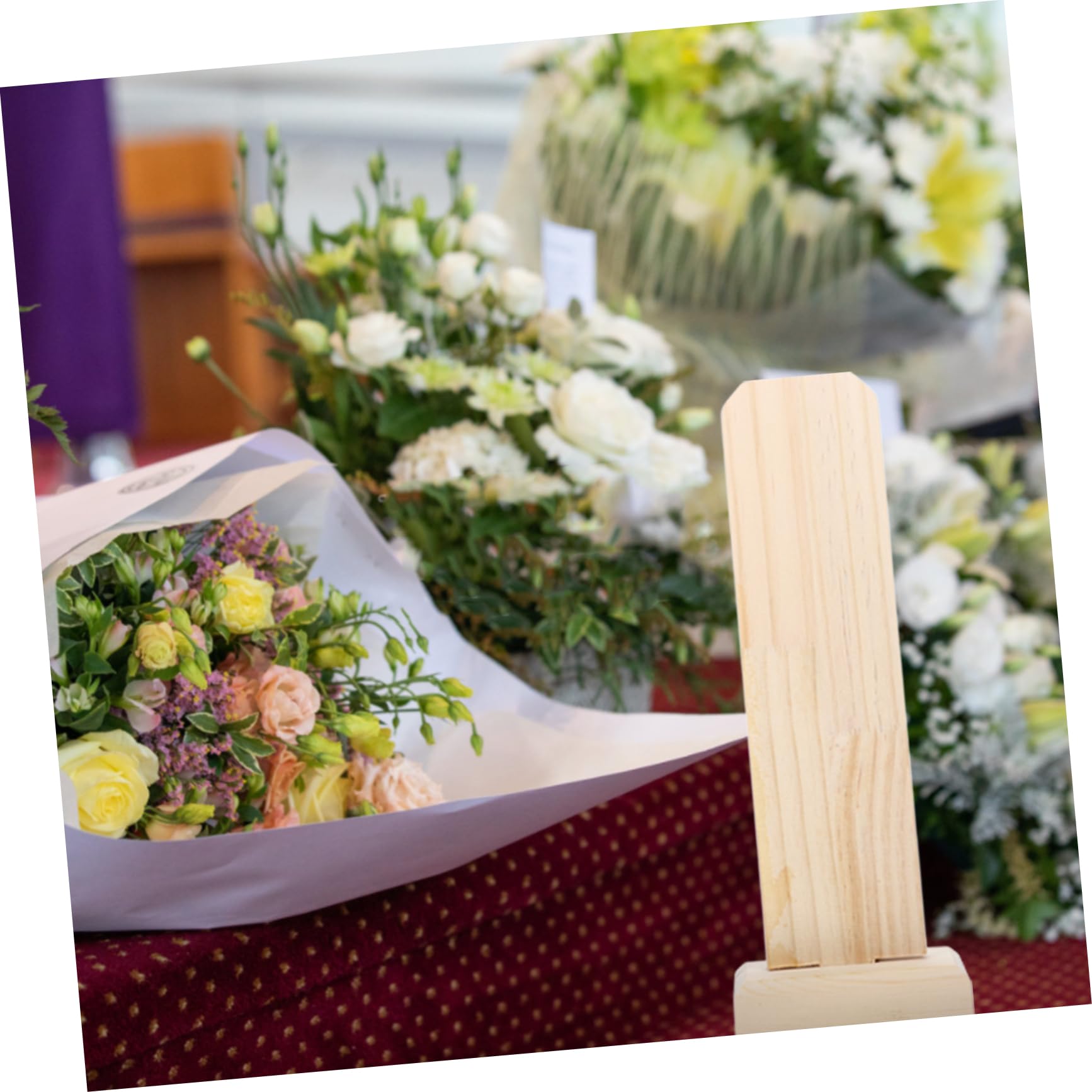 VILLFUL Original Wooden Memorial Tablet for Temple Worship - Lightweight & Portable Ancestral Offering Board - Perfect for Home Altars, Buddhist Ceremonies & Memorial Services