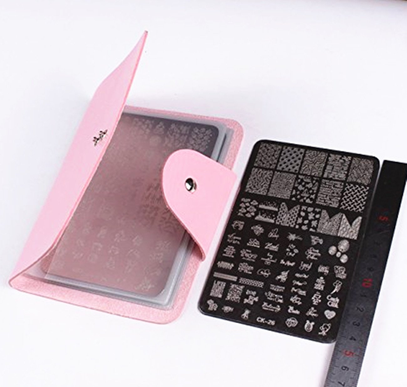 4PCS Big Nail Art Stamp Plates Set - Professional Manicure Stamping Image Plates Collection with Organizer | DIY Nail Design for Salon & Home Use
