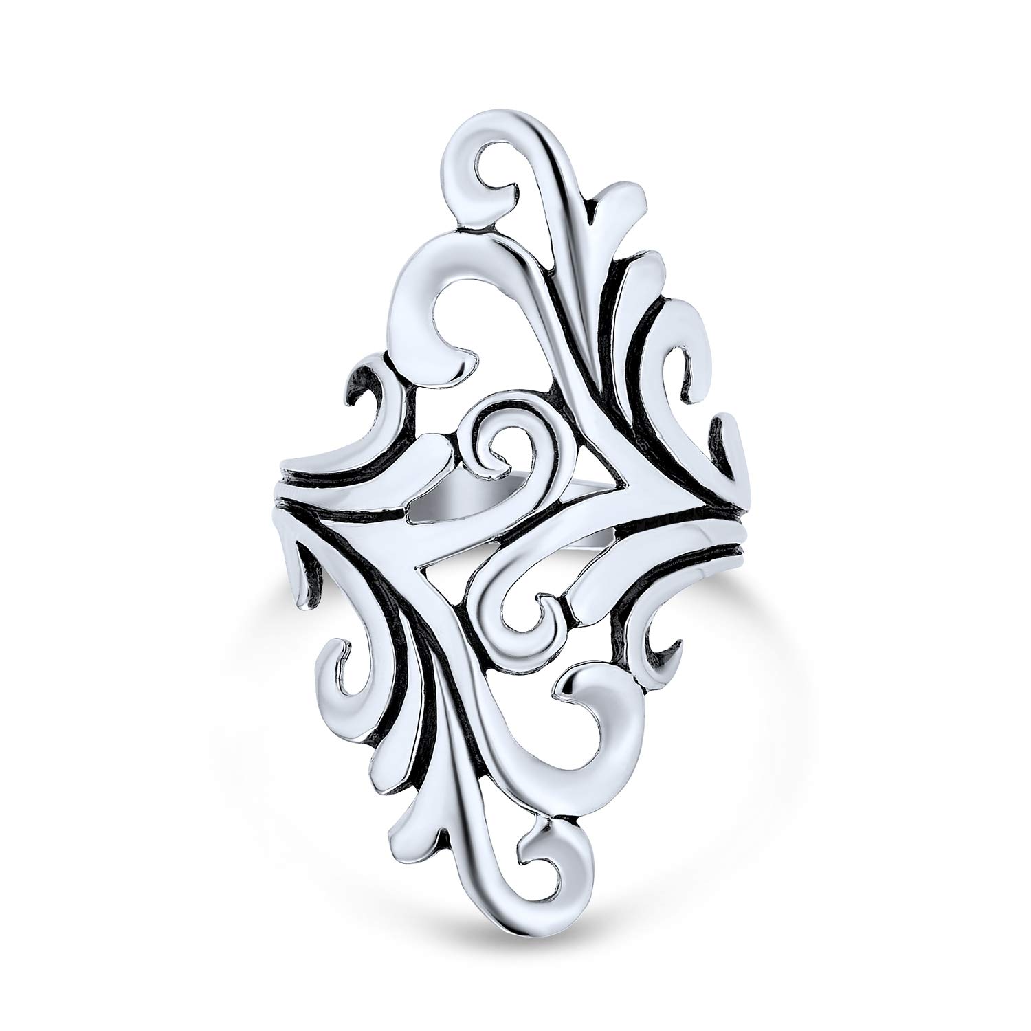 Geometric Unique Fashion Statement Full Finger Ring for Women & Teens - .925 Sterling Silver - Perfect for Parties, Gifts & Everyday Wear