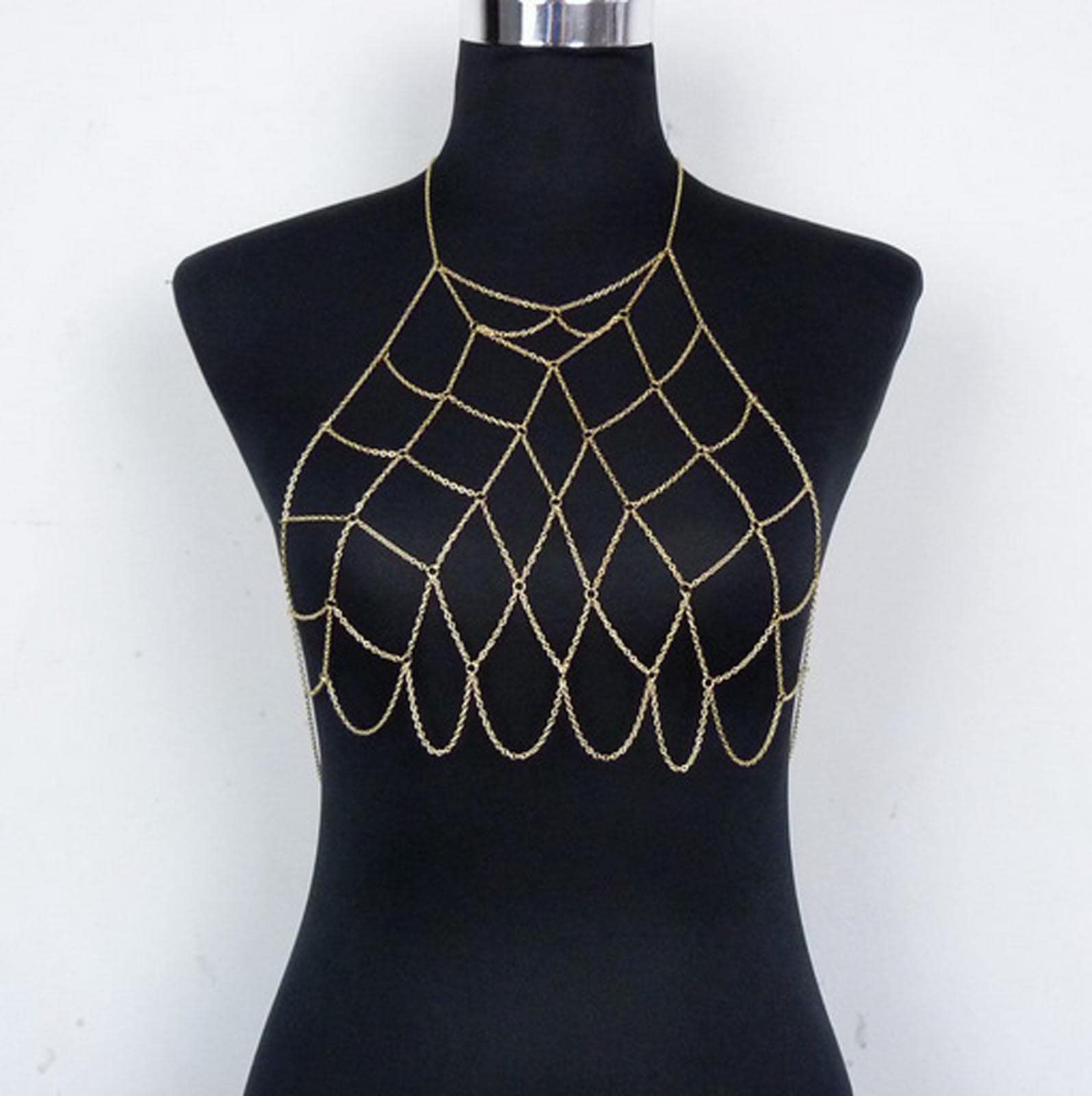 Handmade Mesh Body Chain - Sexy Bikini Bra Harness Belt for Women | Beach Party, Festival, and Summer Fashion Accessories
