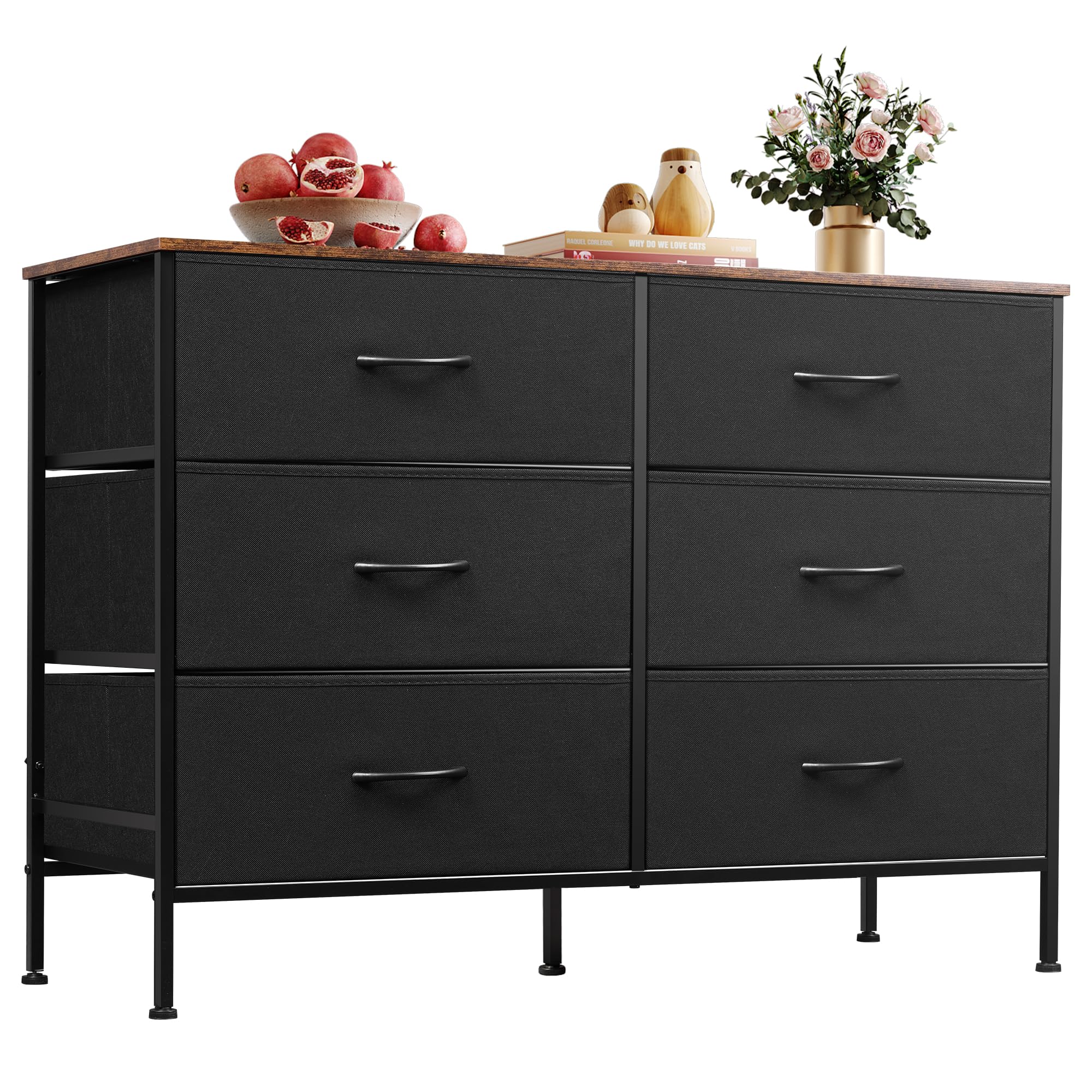 WLIVE 6-Drawer Dresser TV Stand for 50