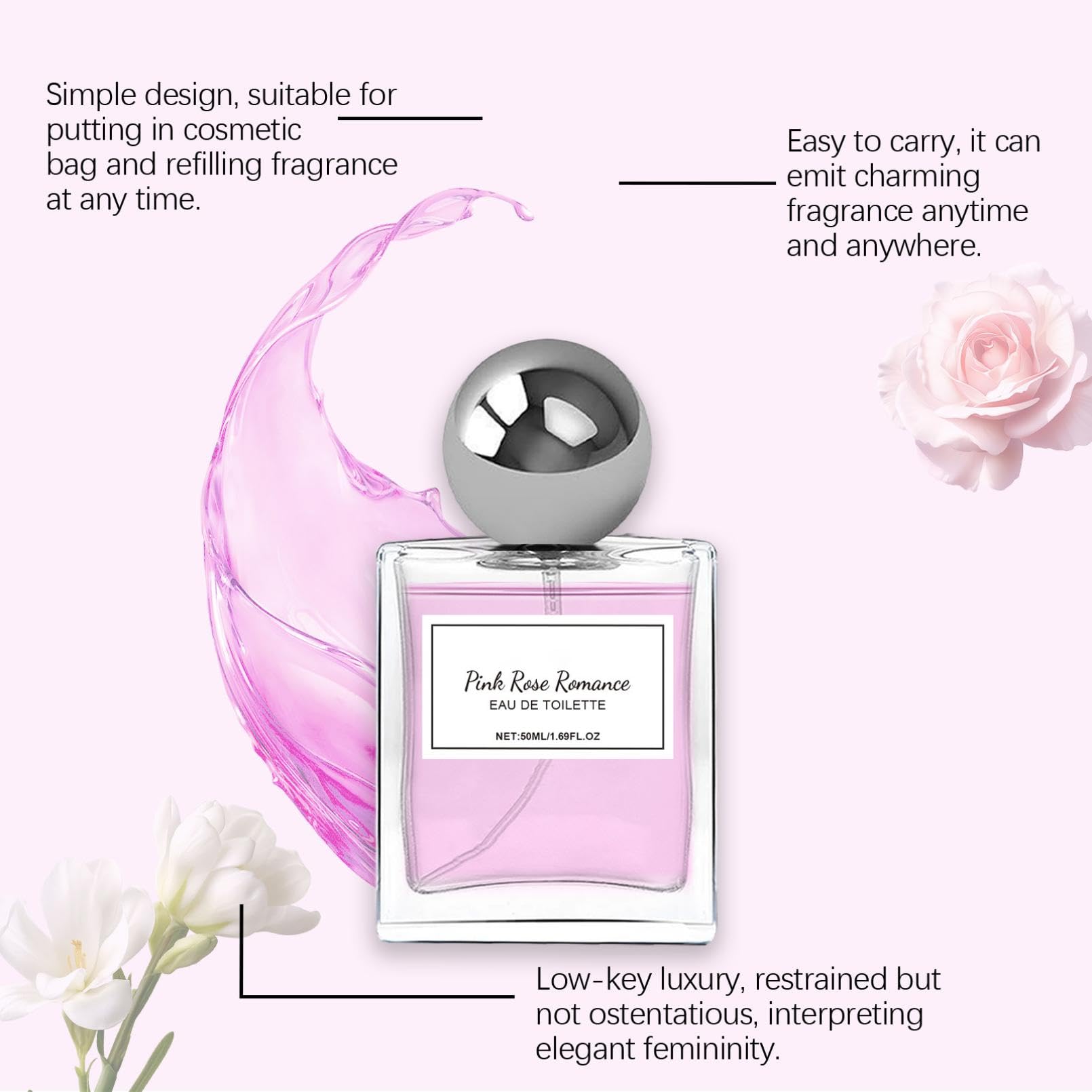 Rose Women's Eau De Parfum - Floral Oriental Pheromone Perfume for Women | Long-Lasting Sweet Fragrance | Perfect for Date Night, Romantic Occasions & Daily Wear