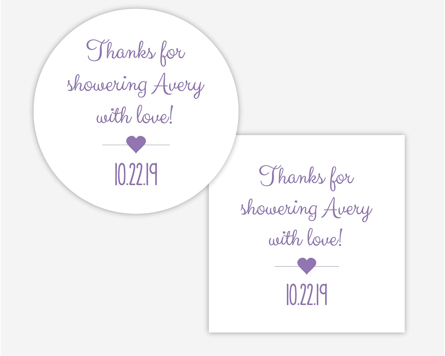 Bridal Shower & Baby Shower Favor Stickers - Elegant Wedding & Newborn Celebration Decals (#068-WH) - Perfect for Invitations, Gift Wrapping & Party Decorations