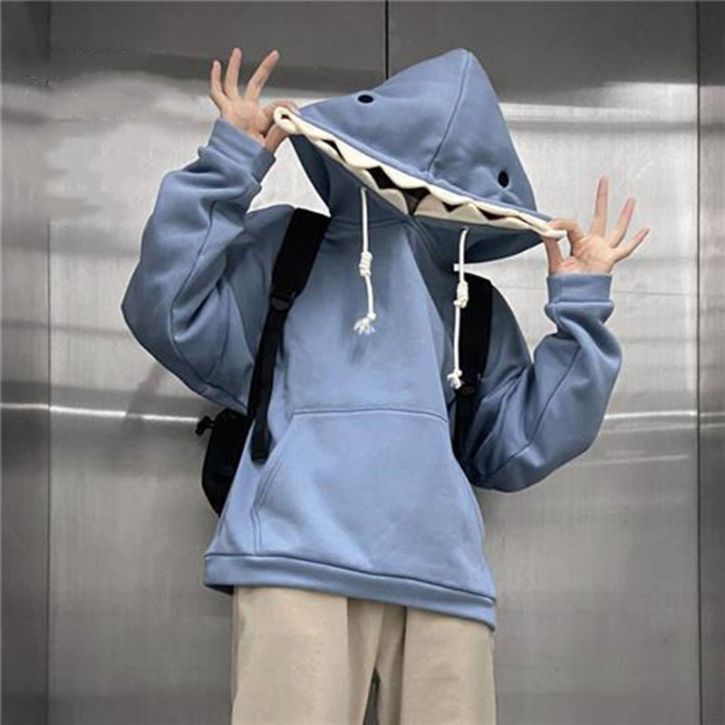 Cute Shark Hoodie - Loose Fall Sweatshirt for Women & Men | Cozy Casual Wear for Halloween, Cosplay, and Everyday Outfits