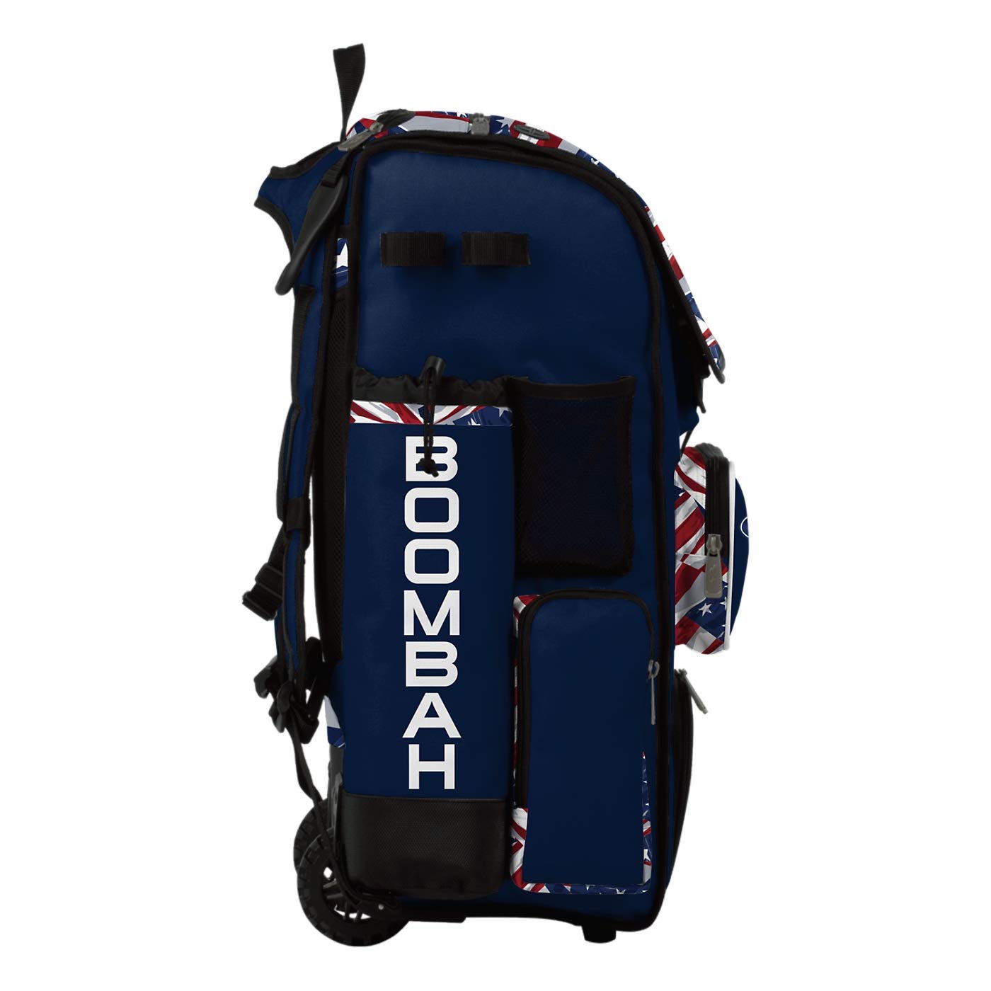 Boombah Superpack Hybrid Rolling Bat Bag - USA Independence Navy/Red/White - Wheeled & Backpack Baseball Equipment Bag for Travel & Sports | Perfect for Baseball Players, Coaches & Teams