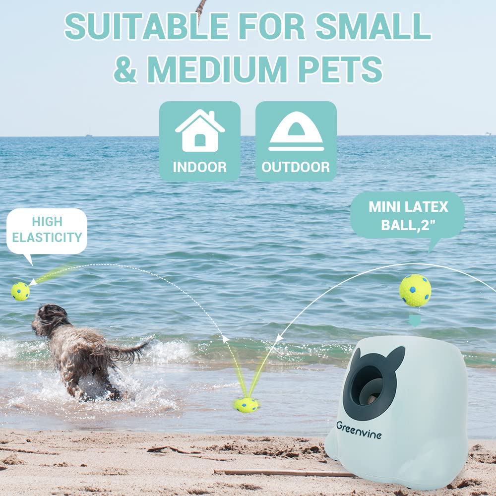Automatic Dog Ball Launcher - Interactive Fetch Machine for Dogs with 6 Durable High-Bounce Balls | Perfect for Backyard Play, Training & Exercise | Great for Small, Medium & Large Dogs