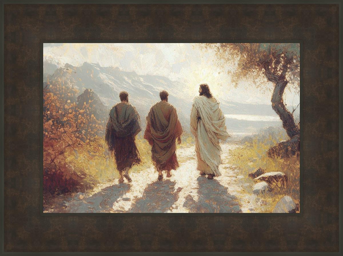 Jesus Went With Them - Inspirational Christian Wall Art for Home & Church Decor - Perfect for Living Room, Bedroom, and Sunday School
