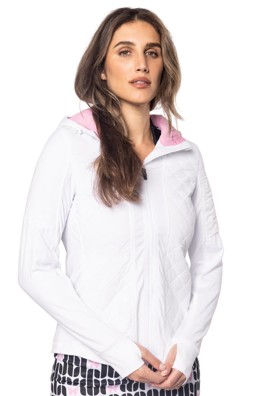 White Hooded Windbreaker Jacket - Lightweight Waterproof Jacket for Men & Women | Perfect for Hiking, Running & Outdoor Activities