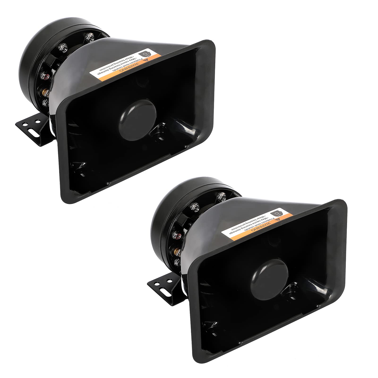 High Performance 100W-200W Siren Speaker (2 Pack) - Compatible with Emergency Vehicles, Security Systems & Outdoor Alarms