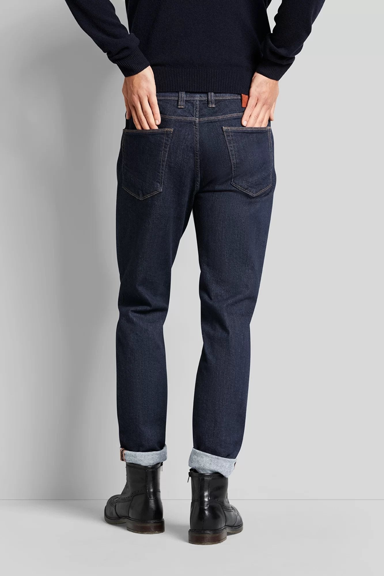 BUGATTI Men's Slim Fit Stretch Denim Jeans - Navy Blue & Classic Denim Wash - Comfortable & Stylish for Casual Wear, Work & Everyday Outfits