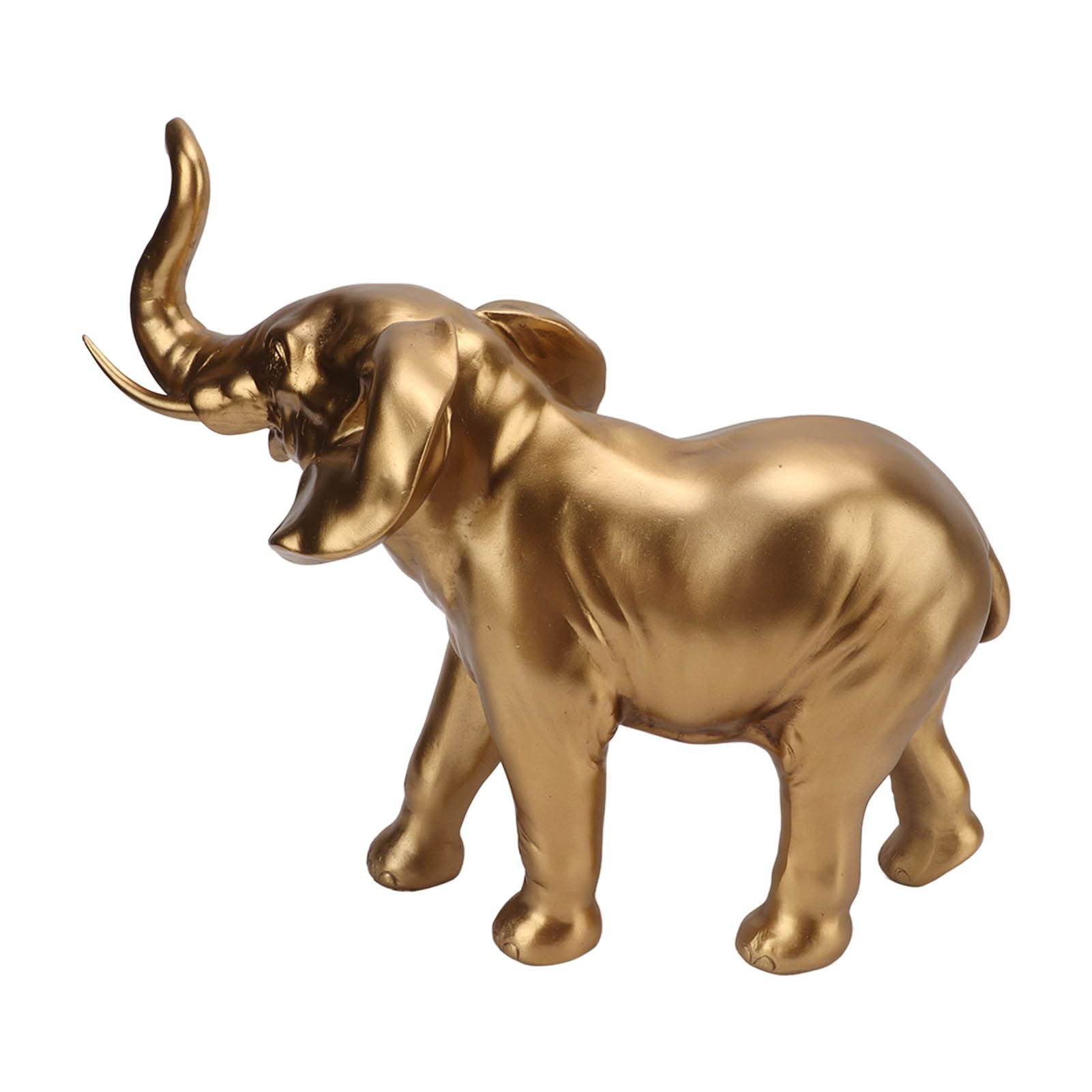 Resin Elephant Statue - Cute Lucky Elephant Figurine for Home Decor, Feng Shui Gift & Art Collection | Eco-Friendly Handmade Elephant Ornament for Living Room, Office & Wedding Decor