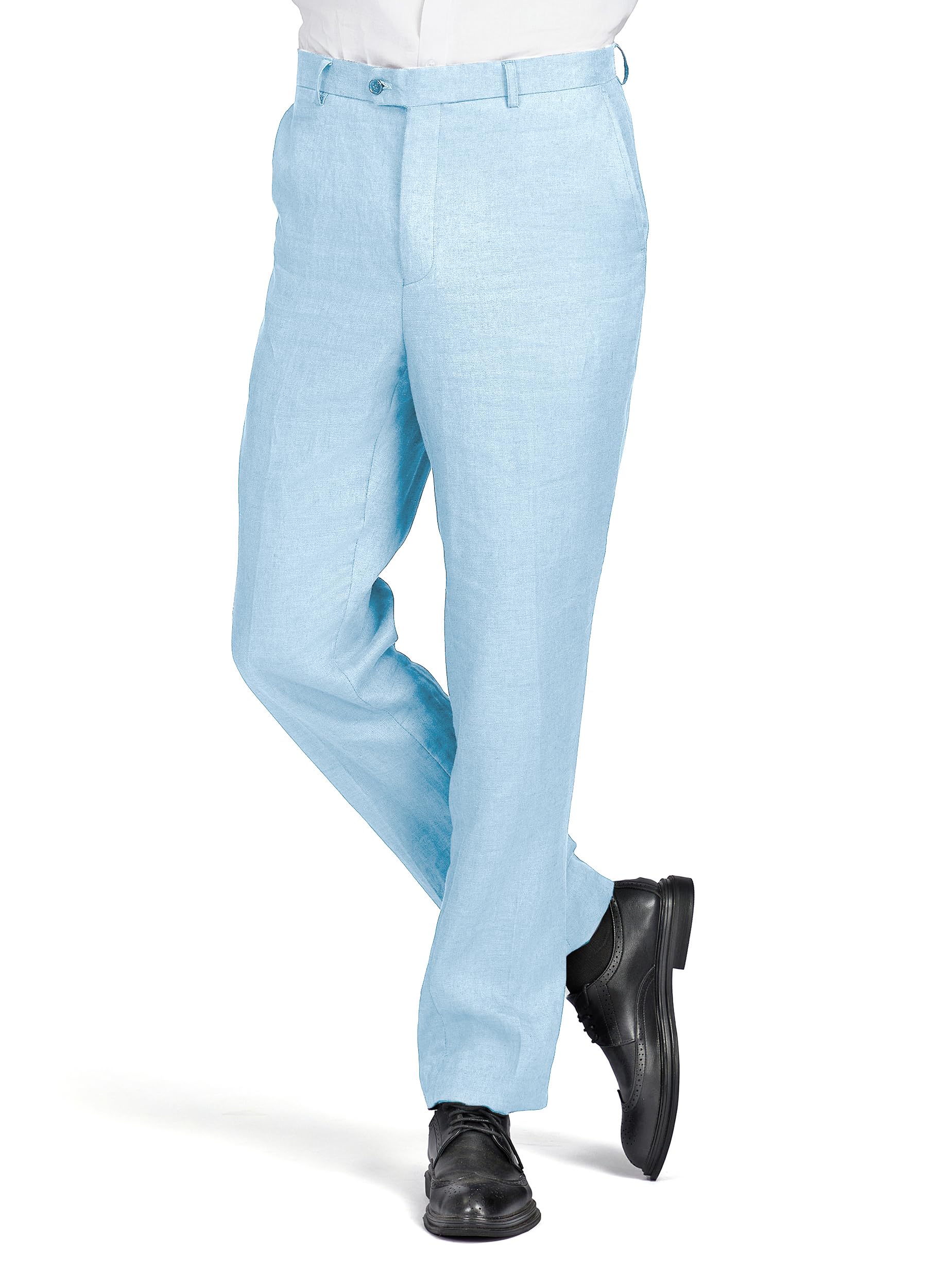 Premium Men's 2-Piece 100% Linen Slim Fit Suit Set with Two-Button Blazer & Dress Pants | Breathable Business Attire for Weddings, Office & Summer Events