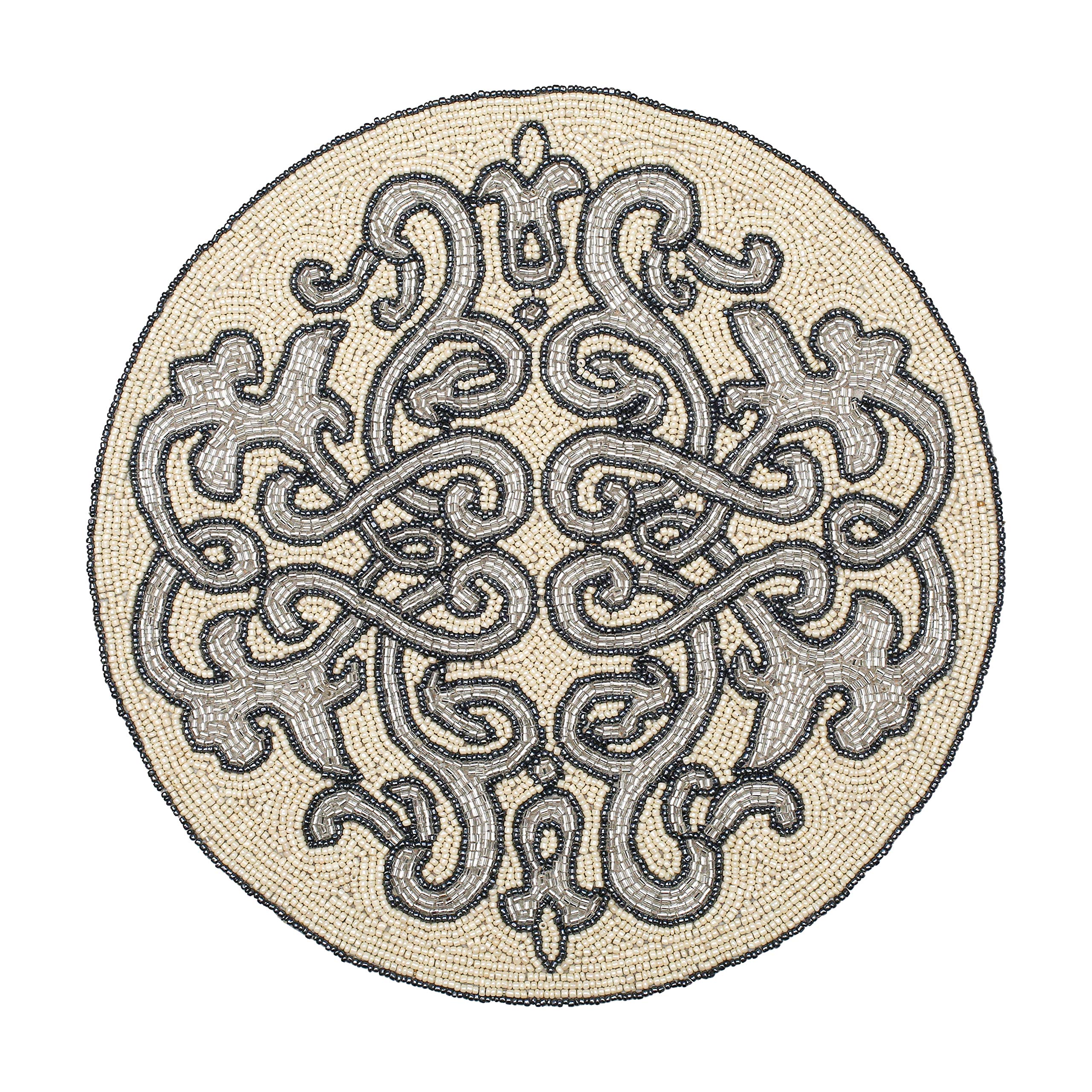 Elegant Beaded Round Placemats - 13