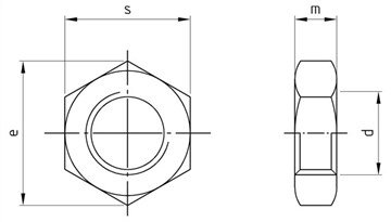400pcs DIN 439 M10 Left-Hand Thread Hexagon Thin Nuts A2-035 Stainless Steel - Free Shipping USA | Aspen Fasteners | ASSP0439210L | Ideal for Machinery, Automotive & Industrial Applications