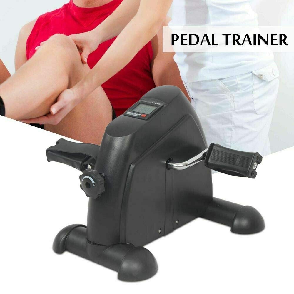 Portable Under Desk Mini Exercise Bike Pedal Exerciser with LCD Screen - Digital Fitness Equipment for Home Gym, Office & Travel - Arm & Leg Workout for Men & Women