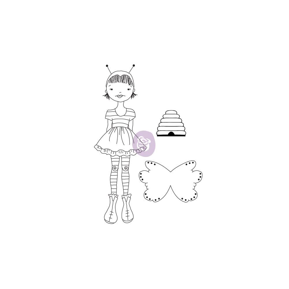 Prima Marketing JN Doll Stamps - Bee Girl Collection for Scrapbooking, Card Making & DIY Crafts | Perfect for Journals, Invitations & Mixed Media Projects