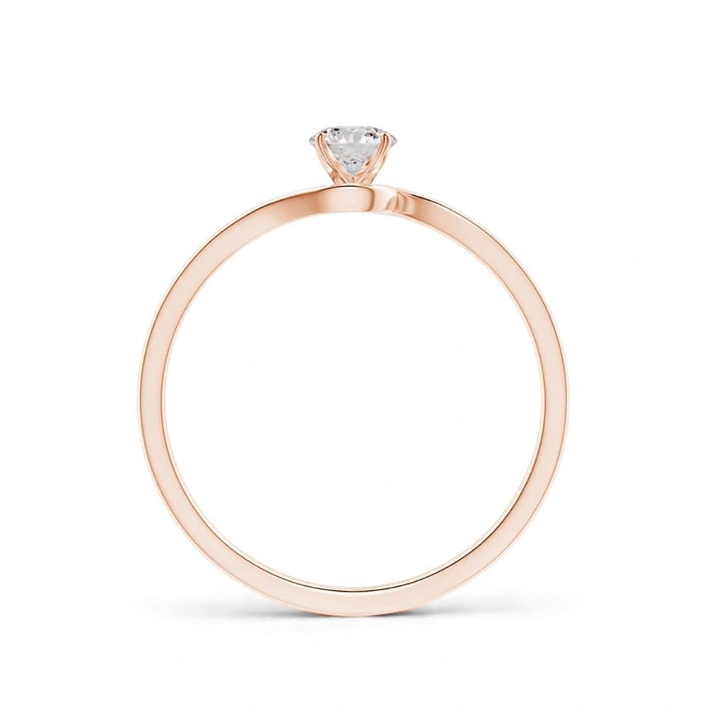Lab Grown Diamond Solitaire Twist Promise Ring - Classic Round Cut Engagement Band for Women, Perfect for Anniversaries, Proposals & Special Occasions