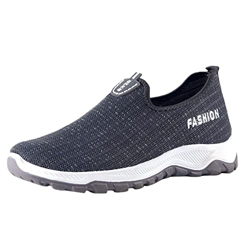 **Men's Breathable Mesh Slip-On Sneakers - Non-Slip Walking Shoes for Summer & Outdoor Activities - Size 10.5 4E Wide - Perfect for Casual Wear, Travel & Work**