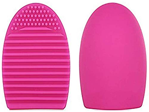 ALCIONO (4-Pack) Makeup Brush Cleaning Silicone Scrubber Board - Professional Cosmetic Brush Cleaner Mat & Pad for Deep Cleaning, Portable Washing Tool with Color Removal Sponge - Perfect for Home & Travel Makeup Brush Care