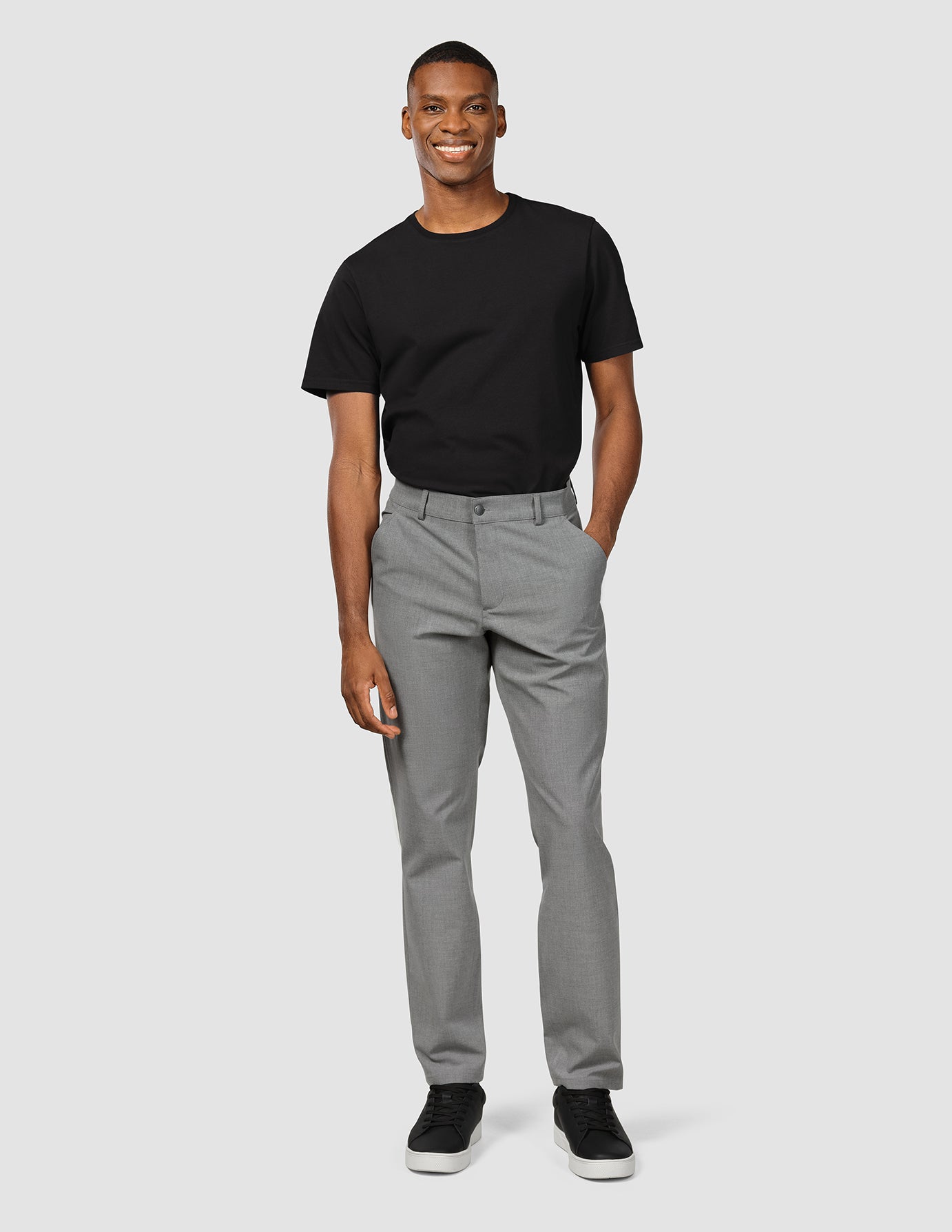 Essential Pants for Men - Comfortable Regular Fit Cloud Grey Trousers | Perfect for Work, Travel & Casual Wear