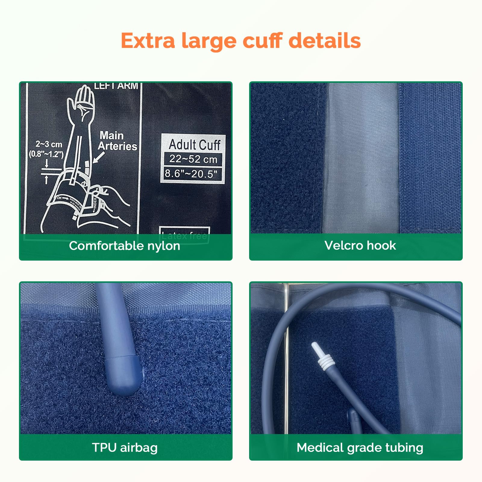 Extra Large Blood Pressure Cuff for Upper Arm 8.6