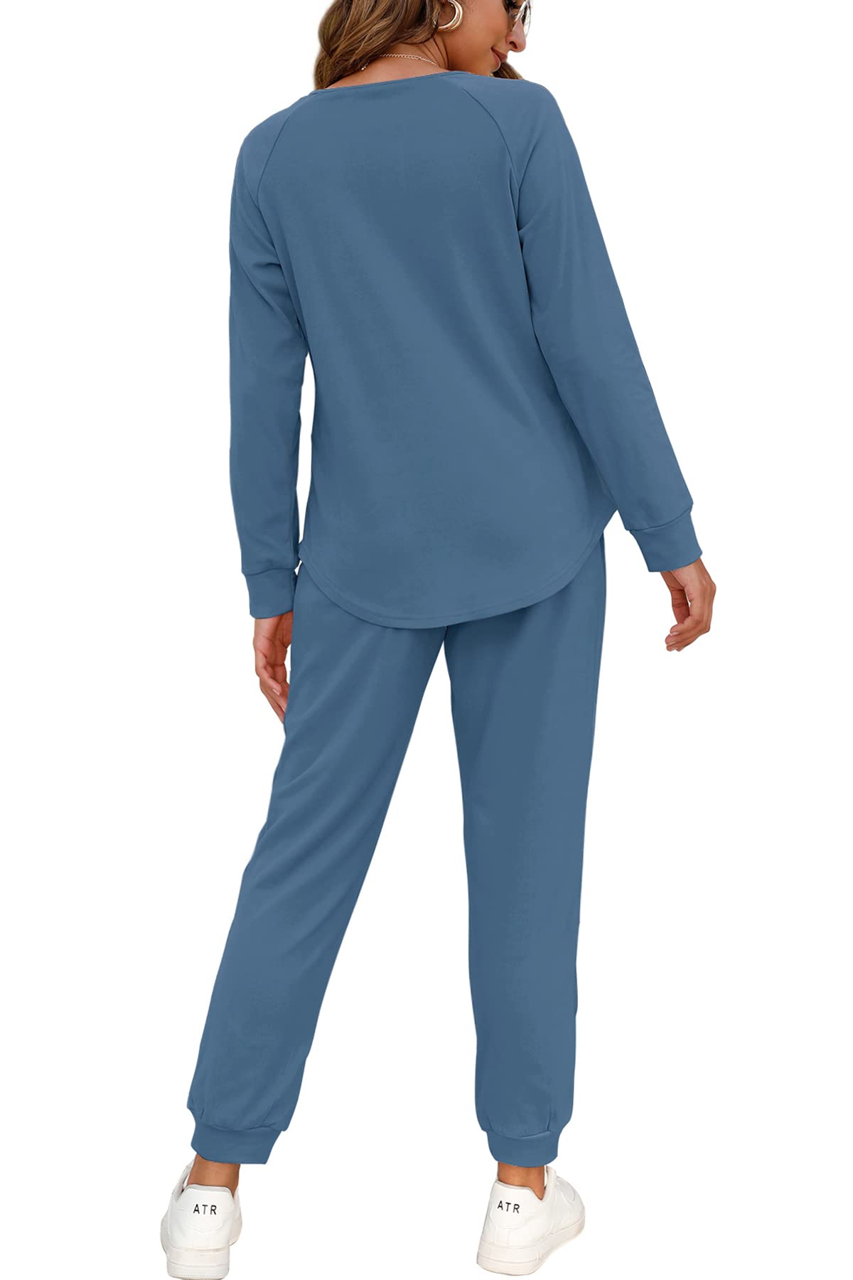 WIHOLL Women's 2-Piece Lounge Set - Button Down Sweatshirt & Sweatpants Outfit with Pockets | Comfortable Loungewear for Home, Yoga, and Casual Wear