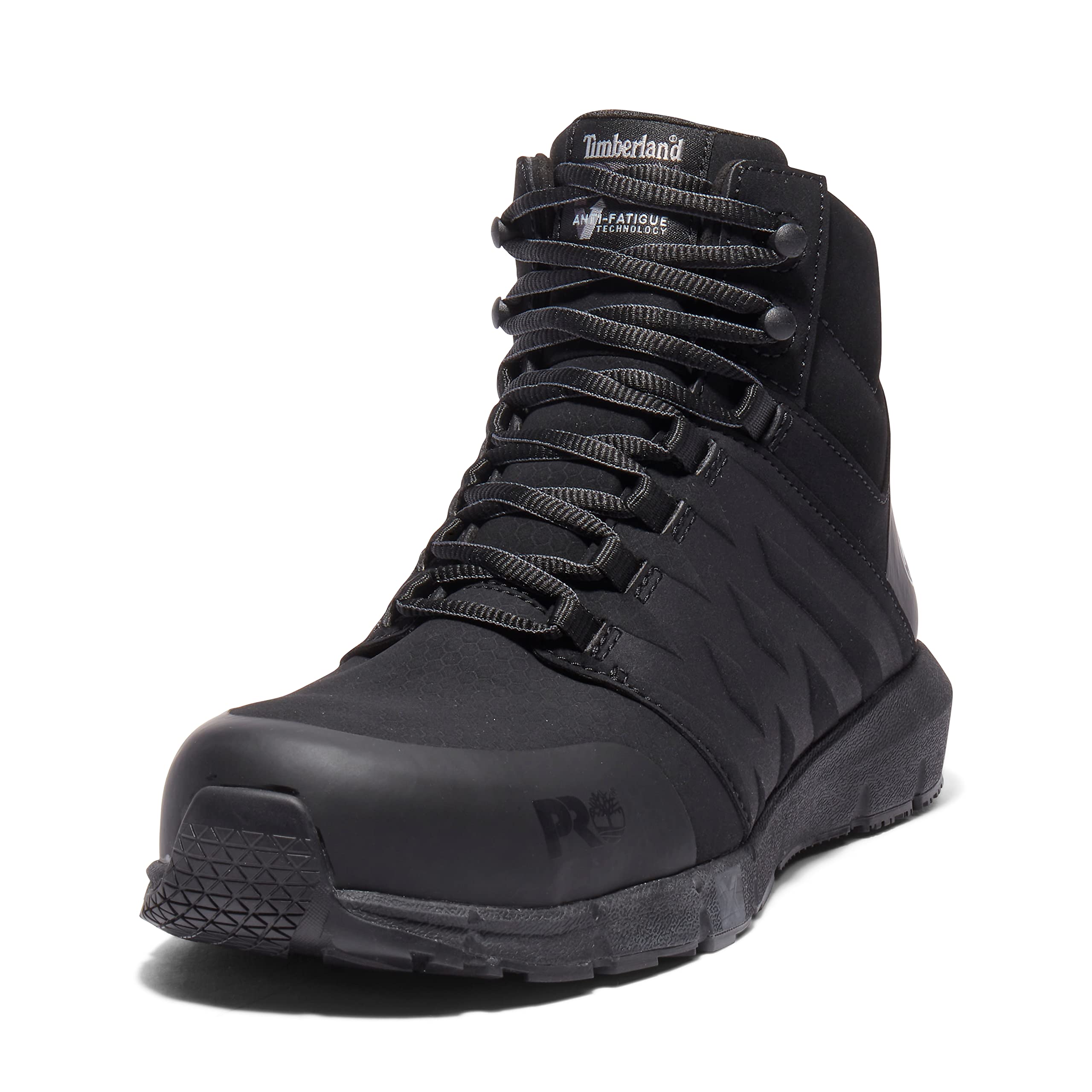 Timberland Men's Radius Mid Composite Safety Toe Work Boots - Waterproof Steel Toe Shoes for Construction & Outdoor Work | Durable Slip-Resistant Work Boots for Men