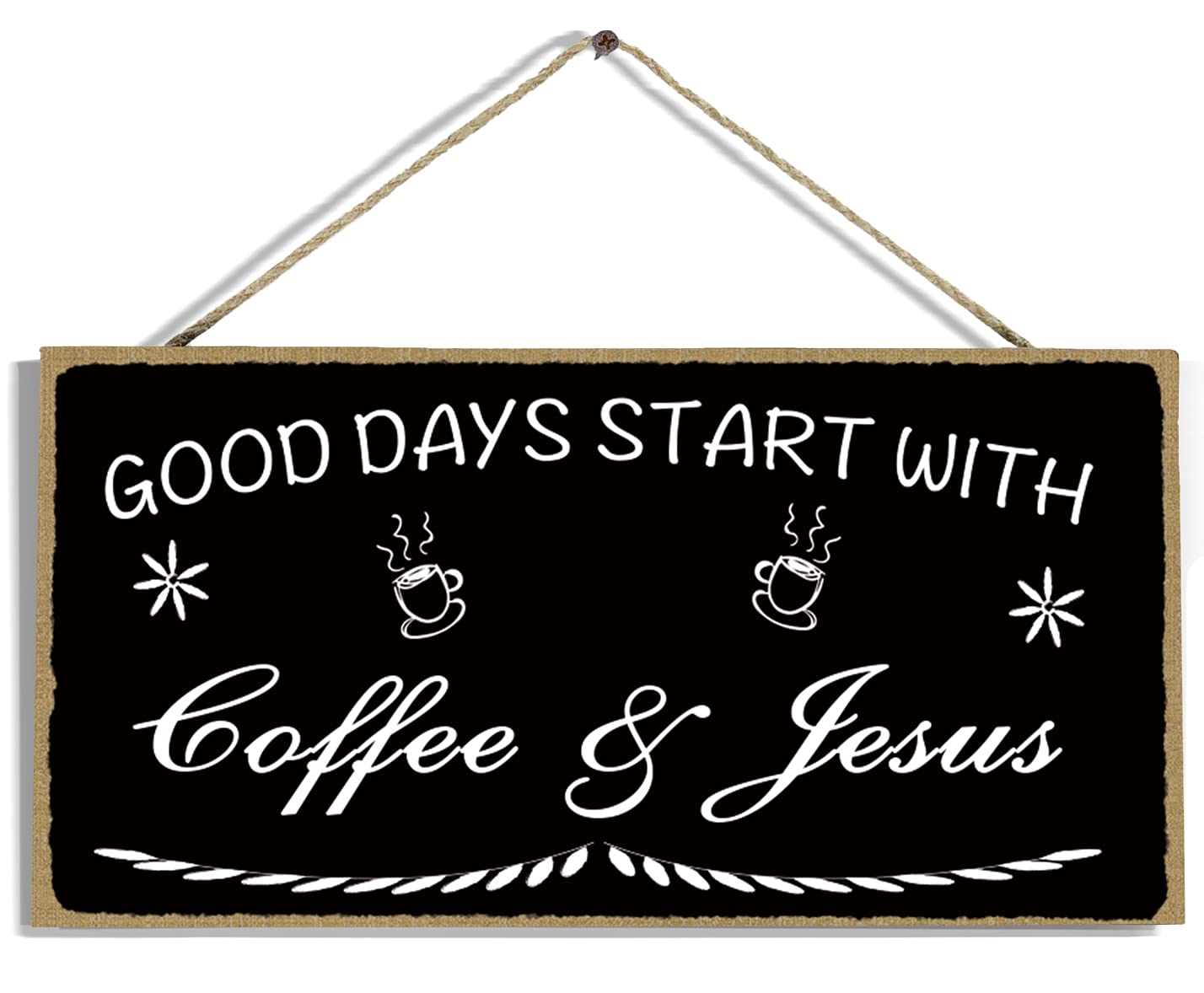 Wooden Coffee Wall Art - 'Good Days Start with Coffee' Sign for Kitchen & Home Decor