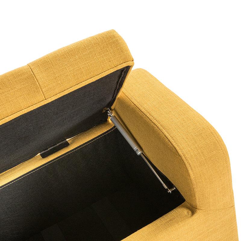 Clover Upholstered Flip Top Storage Bench - Stylish Ottoman with Hidden Storage for Living Room, Bedroom & Entryway - Perfect for Home Organization & Extra Seating