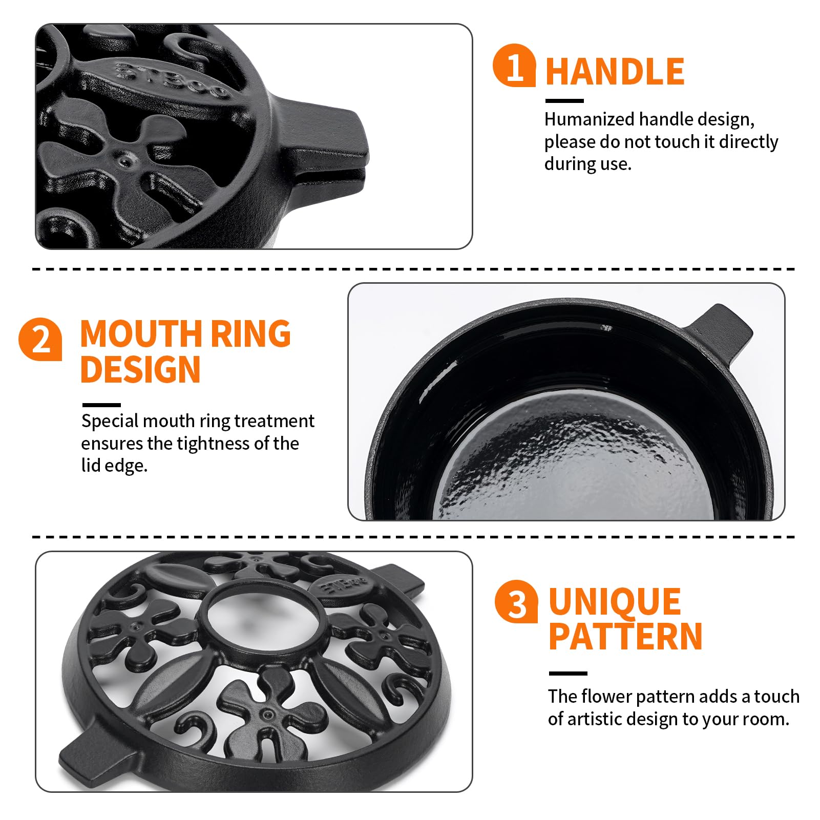 STBoo Wood Stove Steamer - 2.7 Quart Cast Iron Humidifier for Fireplace | Rust-Resistant Matte Black Finish | Indoor Heating Pot & Decorative Stove Cover Accessory | Perfect for Cozy Winter Nights, Cabin Heating & Home Decor