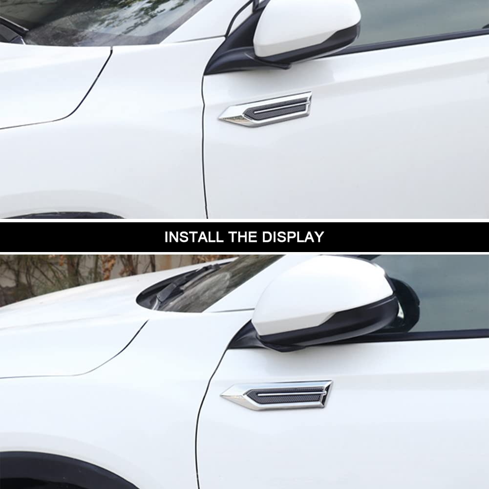2pcs Car Hood Vent Scoop Kit - Zcargel Universal Side Air Vent Trim Decals for Cars, Shark Gills Styling Stickers - Enhances Vehicle Aerodynamics & Sporty Look (Fits Most Sedans, SUVs, Trucks) - Perfect for Car Shows, Racing Events & Custom Vehicle Styling