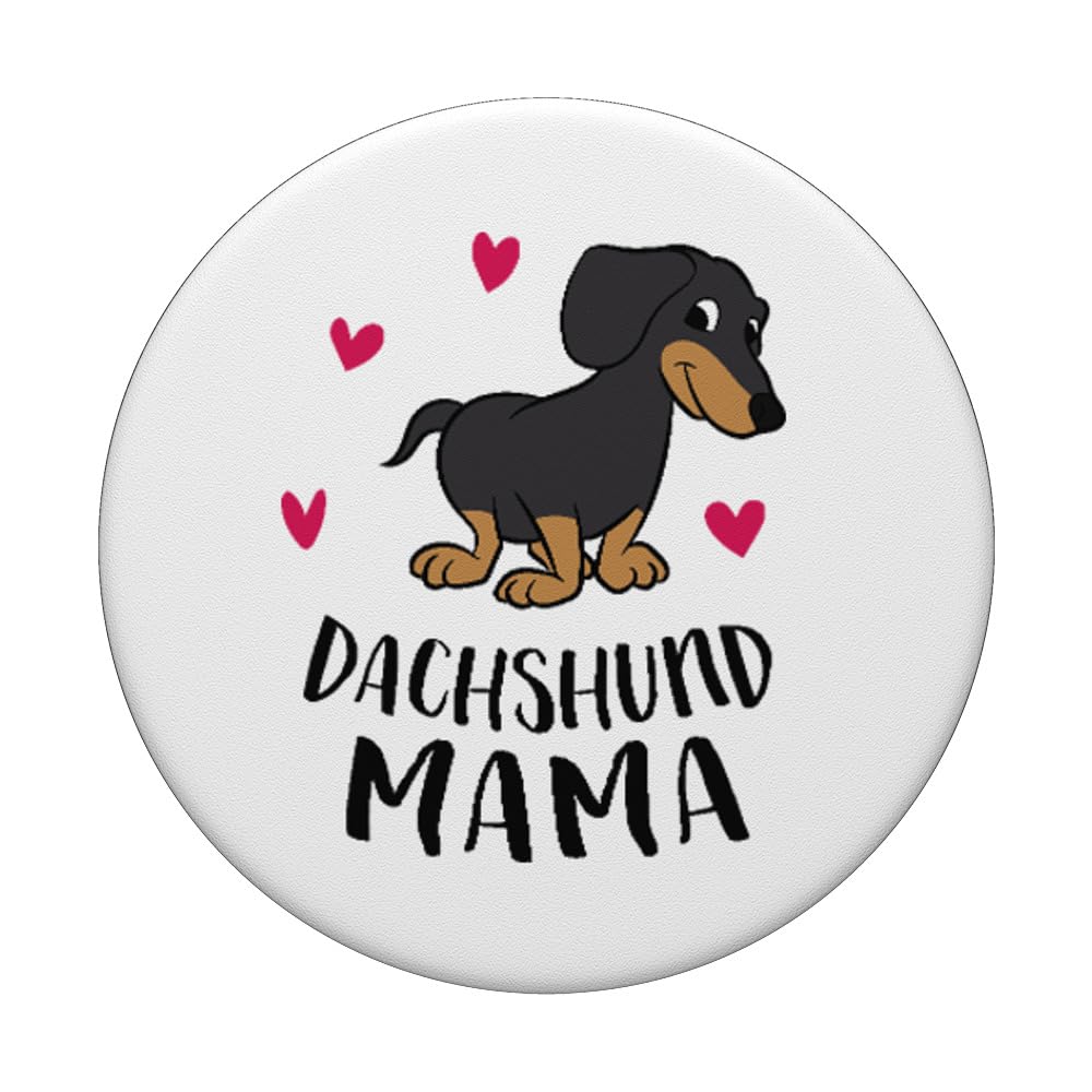 Dachshund Mom Funny Dachshund PopSocket - Black Letter Print Swappable PopGrip - Cell Phone Grip for iPhone 11 - Perfect for Home, Office, and Travel Use