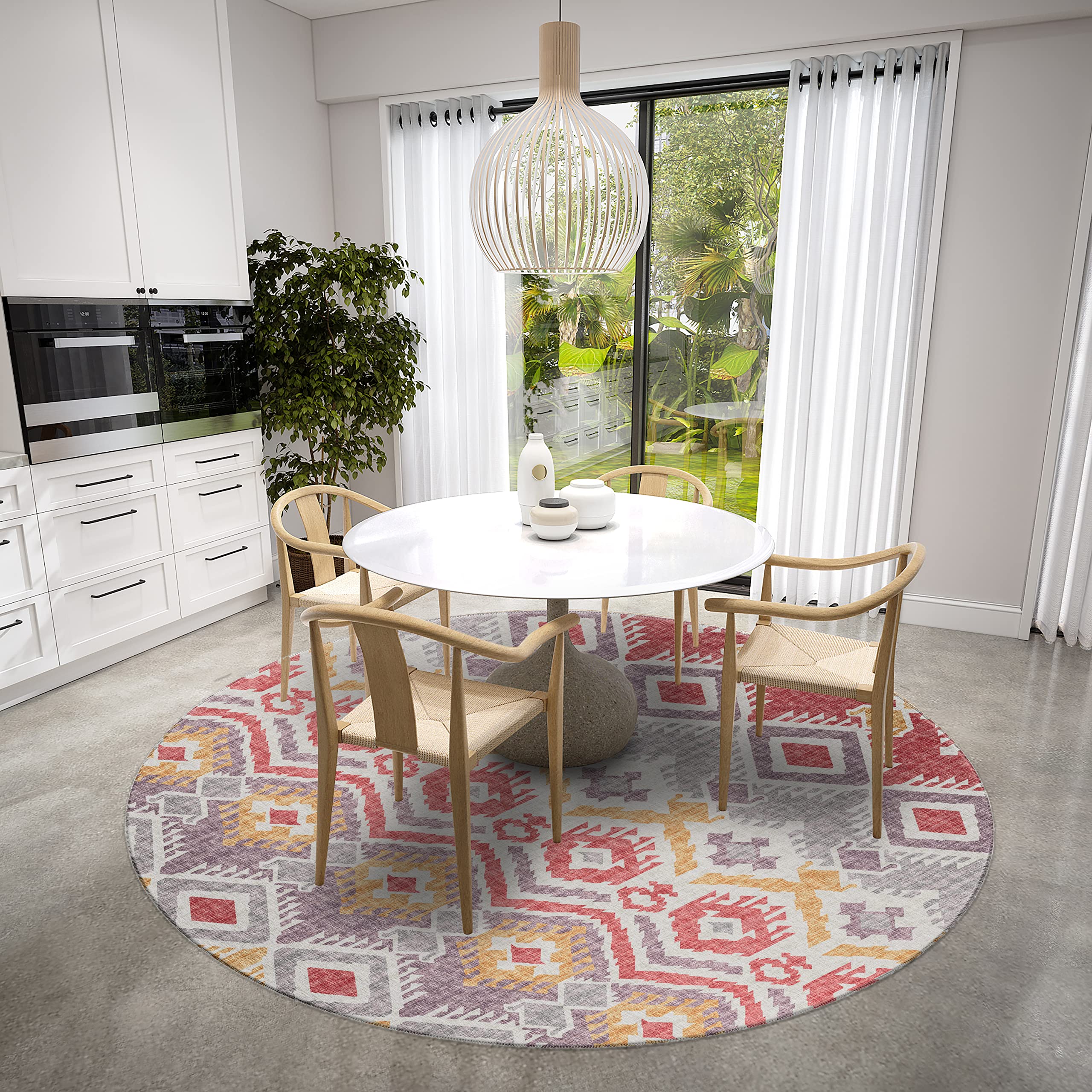 Addison Rugs Yuma AYU32 Purple 8' x 8' Square Area Rug - Soft Plush Carpet for Living Room, Bedroom & Home Decor
