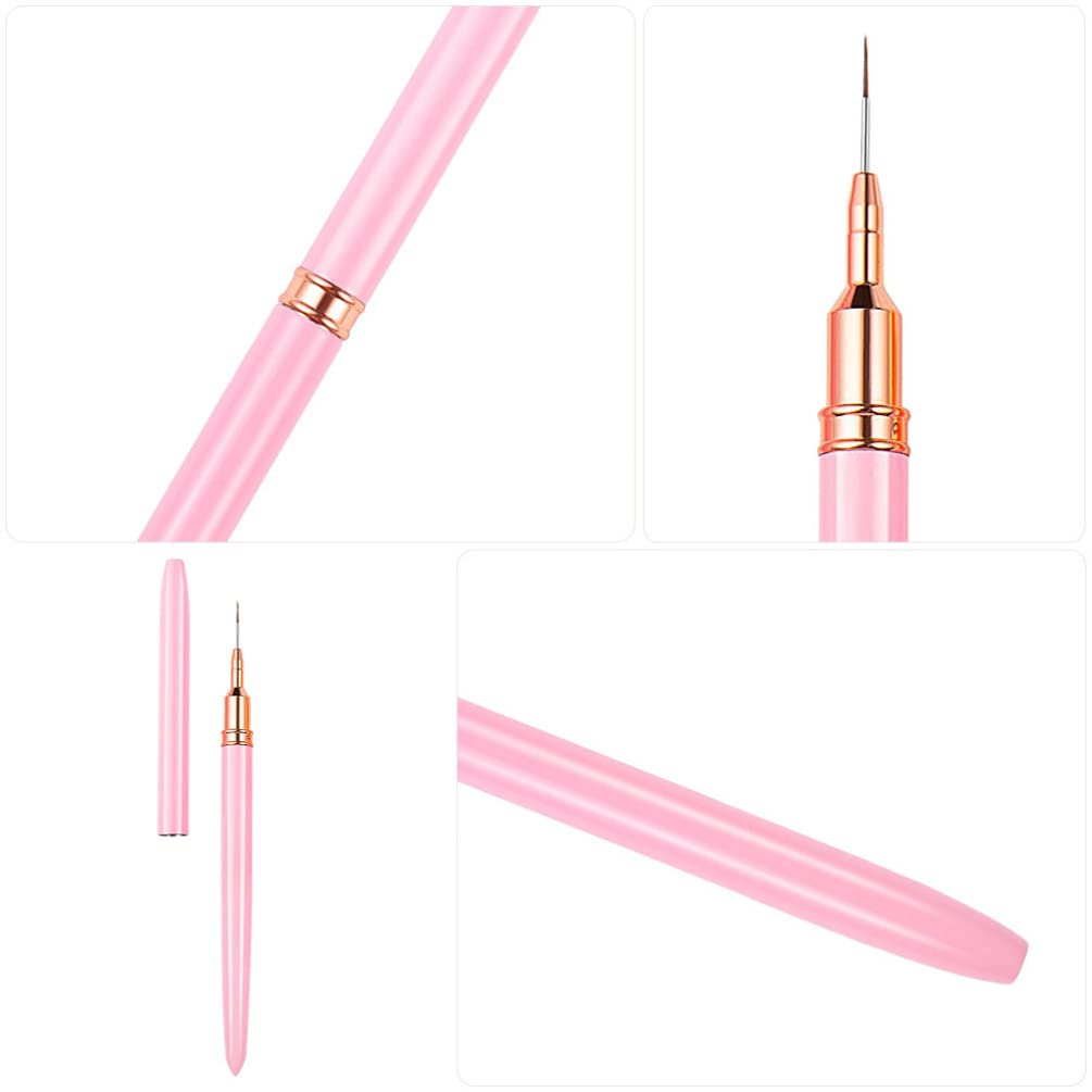 FOMIYES Dotting Nail Art Brush Set - Professional Fine Tip Nail Drawing Pen & 3D Gel Carved Fiber Wool Brush for Nail Painting, Gel Polish & DIY Nail Designs - Perfect for Salon, Home Manicure & Nail Art Enthusiasts