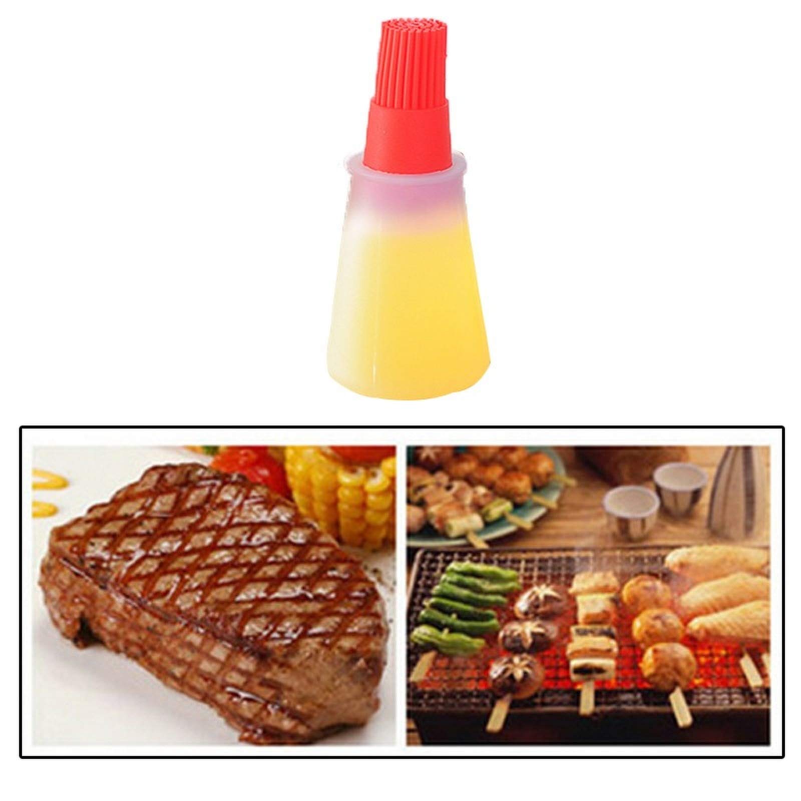 2Pcs Portable Silicone Oil Bottle with Brush - Durable BBQ Oil Brush for Grilling, Baking, and Pastry - Essential Kitchen and Barbecue Tools for Home Chefs